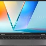 ASUS Vivobook 16 Flip TP3607 Copilot+ Laptop, 16" WUXGA OLED Touch Display, Intel Core Ultra 7 258V, 32GB RAM, 1TB SSD, Intel Arc Graphics, English Keyboard, Win11, Matte Gray | 90NB1511-M00BU0