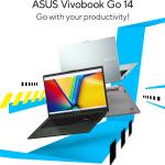 ASUS Vivobook Go 14 Laptop, 14.0" FHD Nano Edge Display, Intel Core i3-N305, 8GB DDR4 RAM, 256 GB SSD, Intel Iris Xe Graphics, ENG-ARB Keyboard, Windows 11 | E1404GA-NK039W