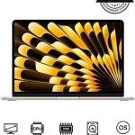 Apple MacBook Air 2024 Laptop, 15.3'' Liquid Retina Display, M3 Chip, 10-core GPU, 8GB RAM, 512GB SSD, Touch ID, Backlit Magic Keyboard, International Version, Starlight | MRYT3