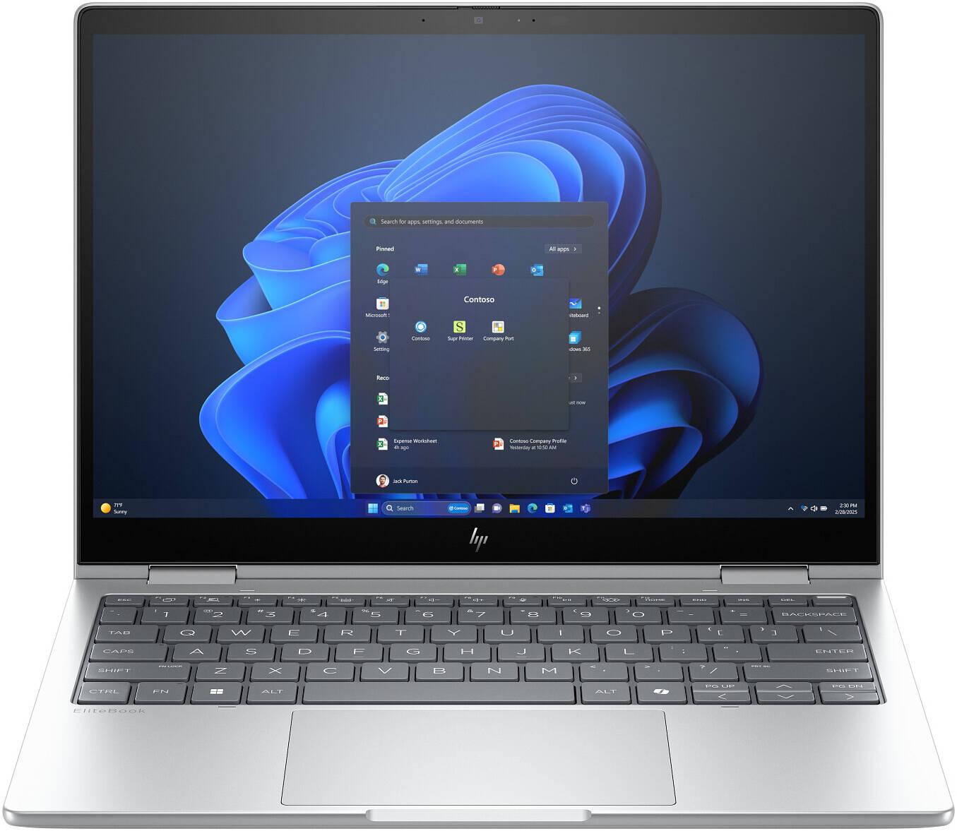 HP EliteBook 8 Flip G1i Laptop, 13.3" WUXGA IPS Touch Display, Intel Core Ultra 7 255U, 16GB RAM, 512GB SSD, Intel Graphics, English-Arabic Keyboard, Windows 11 Pro, Silver | AD4W7ET