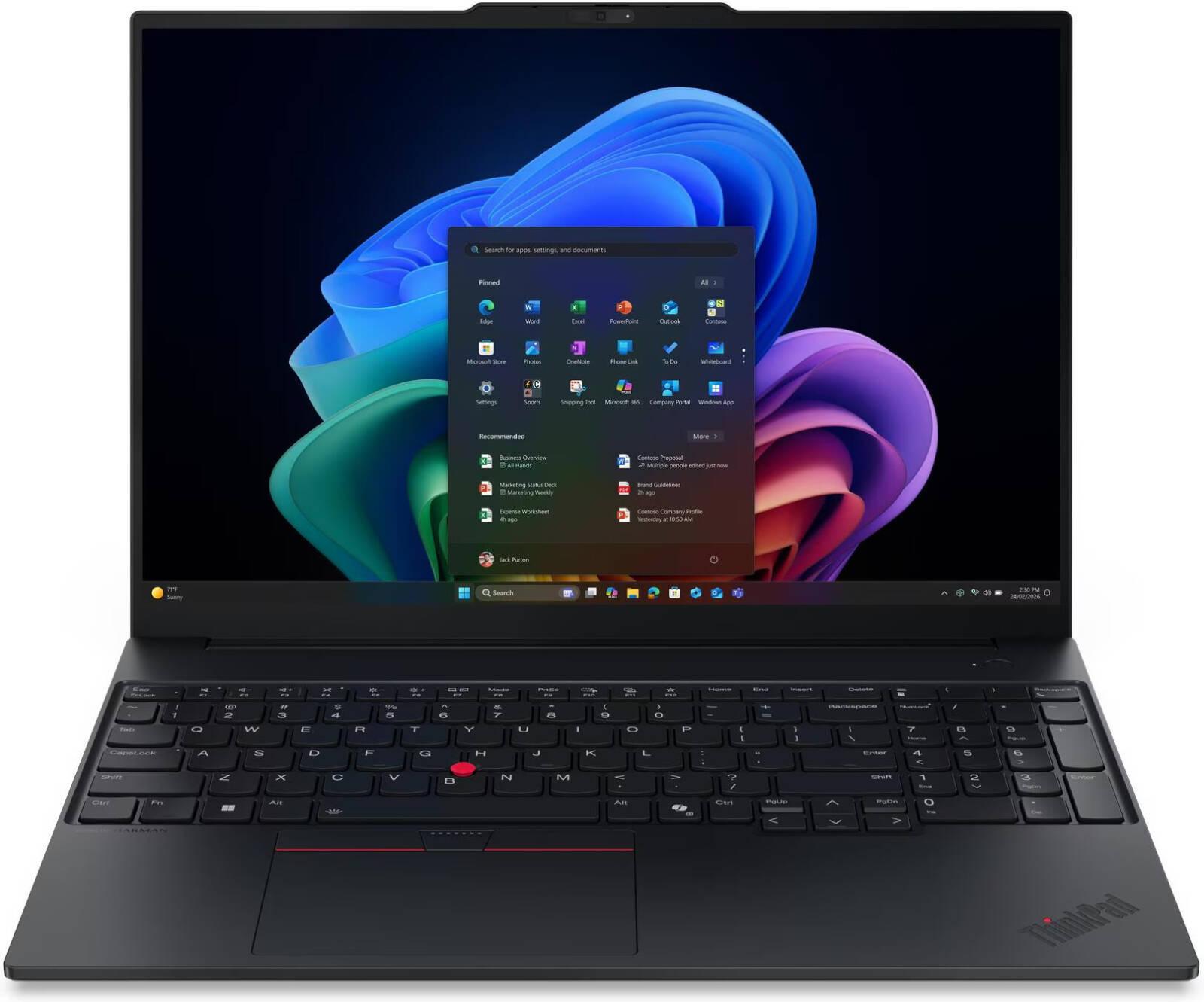 Lenovo ThinkPad E16 Gen 3 Laptop, 16" WUXGA IPS 60Hz Display, Intel Core Ultra 7 258V, 32GB RAM, 1TB SSD, Intel Arc Graphics 140V, English/Arabic K/B, No OS, Black | 22AY0013GR-Upgraded