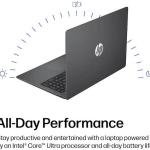 HP OmniBook 3 Laptop Next Gen AI, 16" 2K Touchscreen Display, Intel Core Ultra 5 225U, 8GB RAM, 512GB SSD, Intel Graphics, English Backlit Keyboard, Windows 11 Home, Mica Silver | D7NF1UA