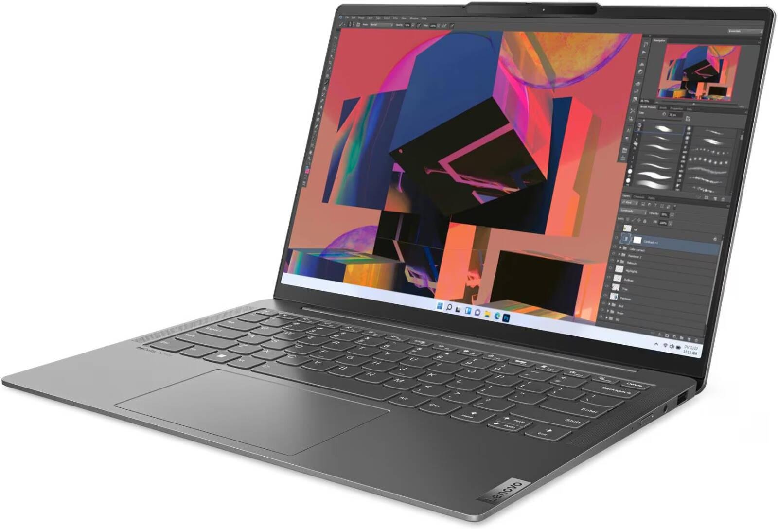 Lenovo Yoga Slim 6 14IRH8 Laptop, 14" WUXGA OLED Display, Intel Core i5-13500H, 16GB RAM, 512GB SSD, Intel Iris Xe Graphics, English-Arabic Keyboard, Windows 11 home, Storm Grey | 83E0002GAX