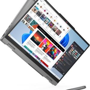 Lenovo IdeaPad 5 2-in-1 14IRH9 Laptop, 14" WUXGA OLED Touch Display, Intel Core i7-13620H, 16GB RAM, 1TB SSD, Intel UHD Graphics, English-Arabic Keyboard, Windows 11, Luna Grey | 83KX003YAX