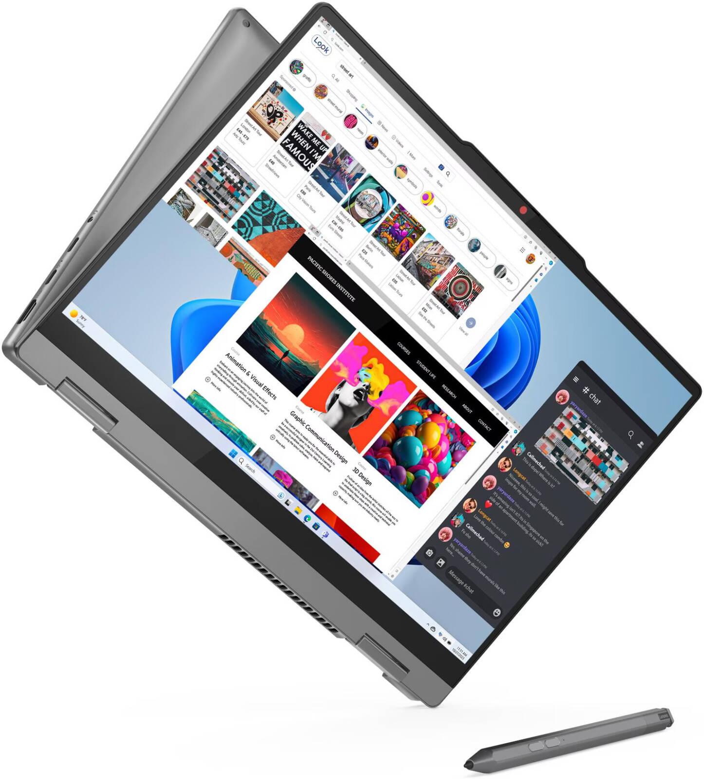 Lenovo IdeaPad 5 2-in-1 14IRH9 Laptop, 14" WUXGA OLED Touch Display, Intel Core i7-13620H, 16GB RAM, 1TB SSD, Intel UHD Graphics, English-Arabic Keyboard, Windows 11, Luna Grey | 83KX003YAX