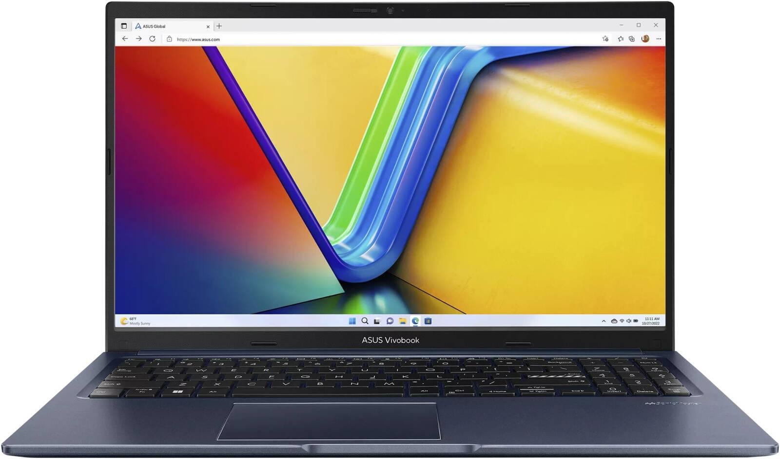 ASUS Vivobook 15 X1502VA Laptop, 15.6" FHD IPS Display, Intel Core i7-13620H, 16GB RAM, 512GB SSD, Intel UHD Graphics, English Keyboard, No OS, Quiet Blue | 90NB10T1-M01D90