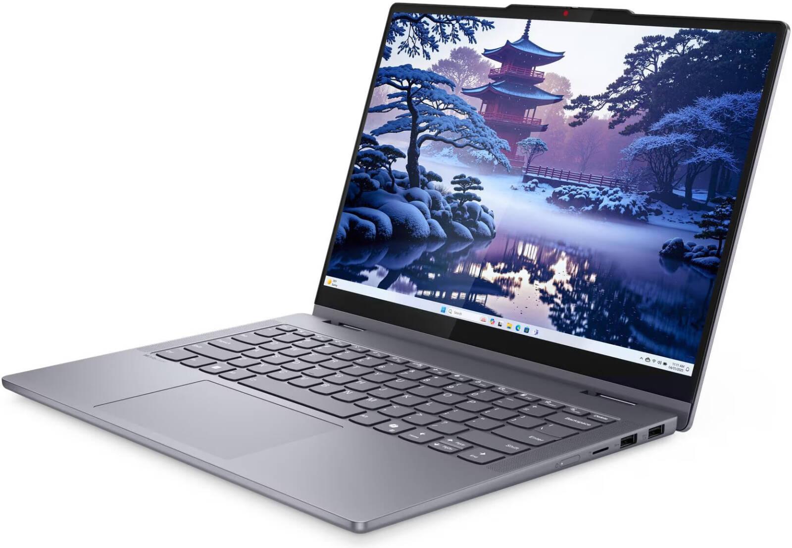 Lenovo IdeaPad 5 2-in-1 14IAL10 Laptop, 14" WUXGA IPS Display, Intel Core Ultra 5 225U, 8GB RAM, 512GB SSD, Intel Graphics, English Keyboard, Windows 11 Home, Luna Gray | 83KR0047US