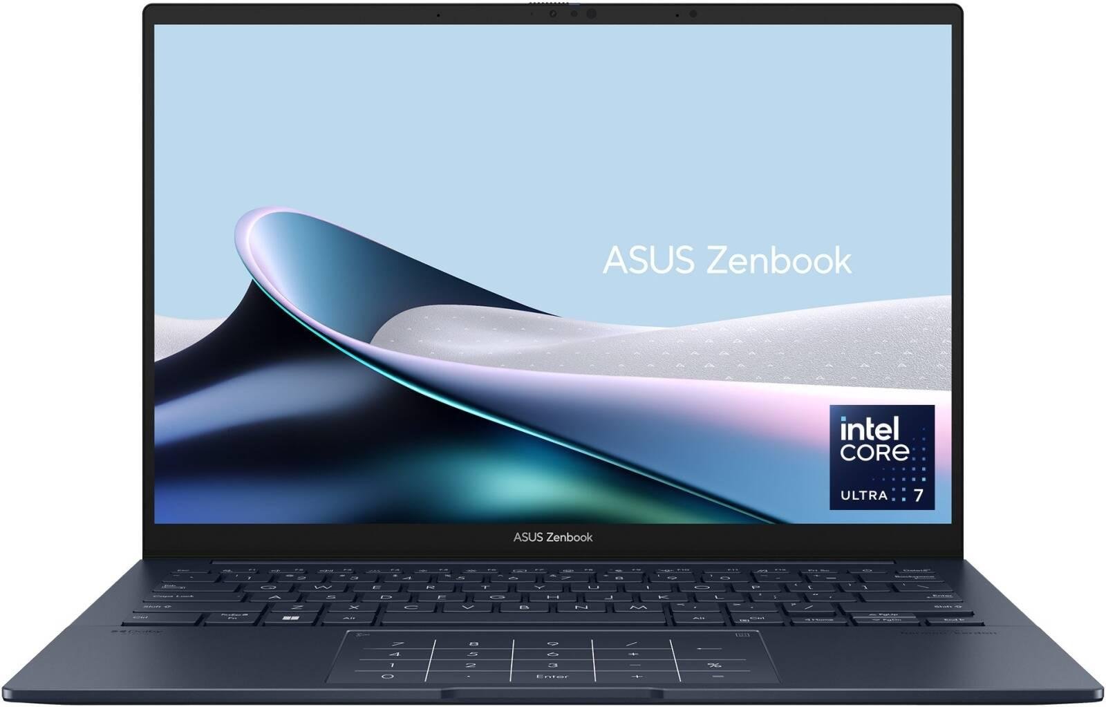 ASUS Zenbook 14 OLED UX3405CA Laptop, 14" 3K OLED 120Hz Touch Display, Intel Core Ultra 7 255H, 16GB RAM, 1TB SSD, Intel Arc Graphics, English-Arabic KB, Win11Home, Ponder Blue | 90NB14W3-M004J0