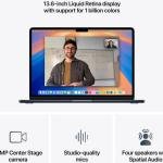 Apple MacBook Air Laptop, 13.6" Liquid Retina Display, M4 Chip with 10-Core CPU, 10-Core GPU, 16-Core Neural Engine, 16GB RAM, 2TB SSD, English K/B, MacOS, Midnight | Z1CX000RT